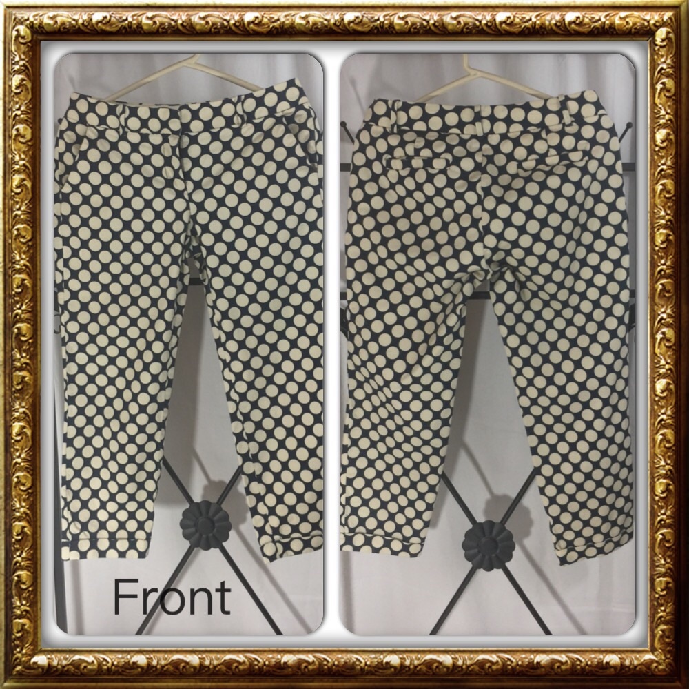 J Crew Capri Size 2,  Black, Cream Polka Dot